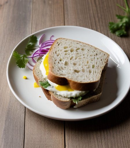 Tomato~ Pickled Onion. & Cilantro Sandwiche recipe image