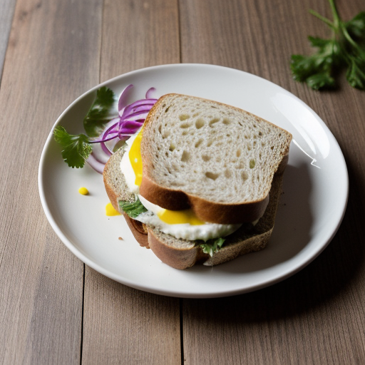 Tomato~ Pickled Onion. & Cilantro Sandwiche recipe image