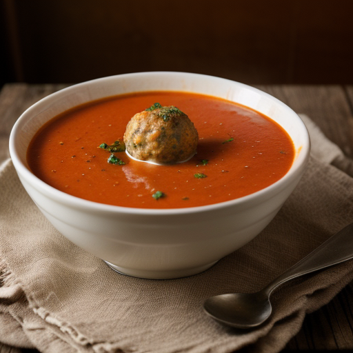 Tomato Soup With Chicken Meatballs recipe image