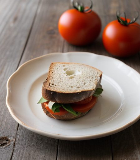 Tomato and Garlic Sandwich With Basil - Country Cooking recipe image