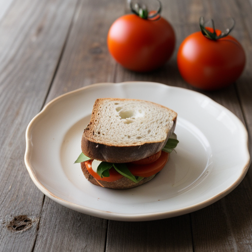 Tomato and Garlic Sandwich With Basil - Country Cooking recipe image