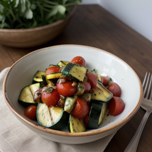 Tomato and Grilled Zucchini Salad - Bon Appetit recipe image