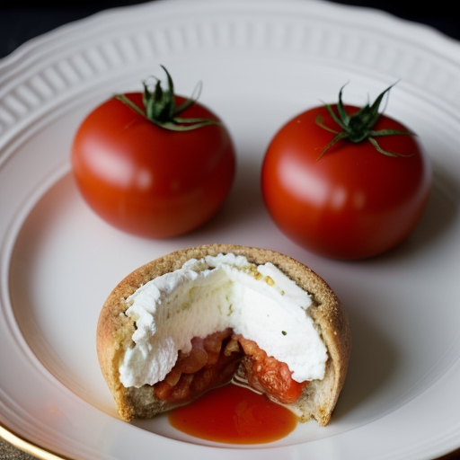 Tomatoes Stuffed W/ Souffleed Goat Cheese & S recipe image