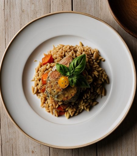 Tomatoes Stuffed With Orzo & Vegetables recipe image
