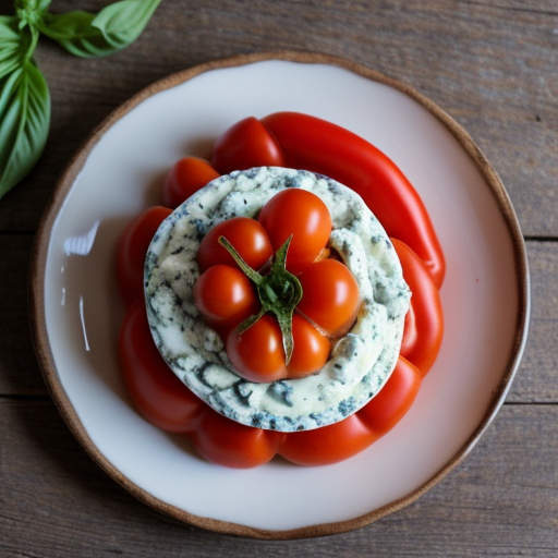Tomatoes With Basil~ Peppers & Blue Cheese recipe image