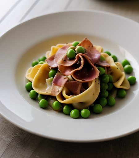 Tortellini With Peas & Prosciutto recipe image