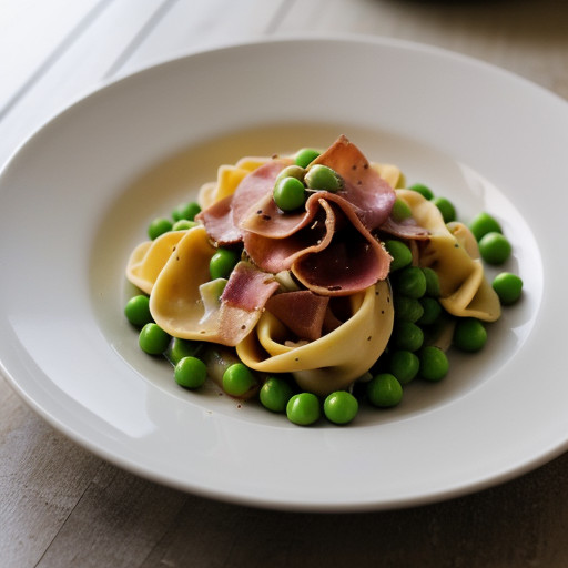Tortellini With Peas & Prosciutto recipe image