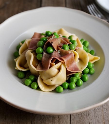 Tortellini With Peas and Prosciutto recipe image