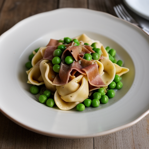 Tortellini With Peas and Prosciutto recipe image
