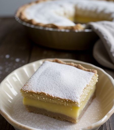 Treats: Tart Lemon Squares With Walnut Crust recipe image