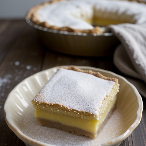 Treats: Tart Lemon Squares With Walnut Crust recipe image