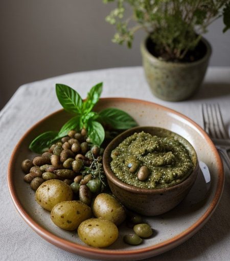 Trenette With Pesto, Potatoes and Beans recipe image