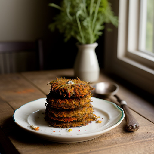 Tricolor Latkes of Zucchini~ Carrot & Potat recipe image