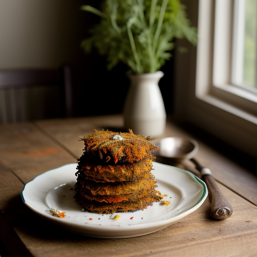 Tricolor Latkes of Zucchini~ Carrot & Potat recipe image