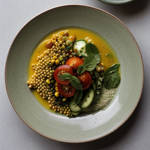 Trio of Grains With Sweet Corn Coulis recipe image