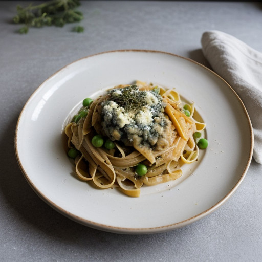 Triple Cheese Pasta With Green Peas recipe image
