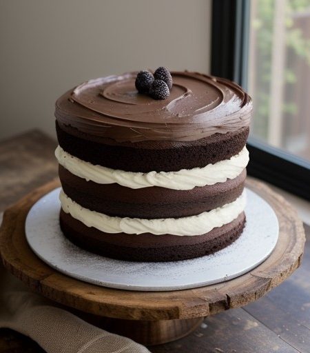 Triple Chocolate Layer Cake recipe image
