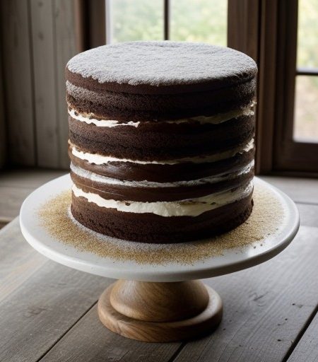 Triple Layer Fudge Cake recipe image