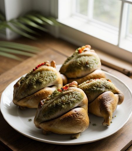Tropical Stuffed Cornish Hens recipe image