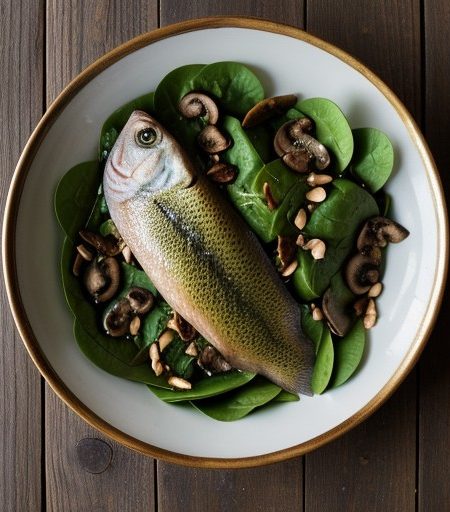 Trout and Spinach Salad recipe image