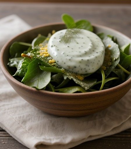 Tumbled Summer Greens With Dil1 Dressing - Country Living recipe image