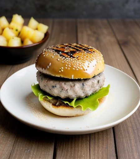 Tuna Burgers With Pineapple Glaze recipe image