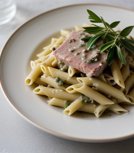 Tuna Lemon Caper Sauce Over Penne (10.5 PTS recipe image