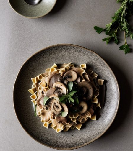 Tuna & Mushroom Cream Over Pasta recipe image