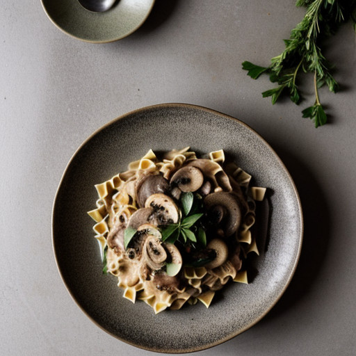 Tuna & Mushroom Cream Over Pasta recipe image