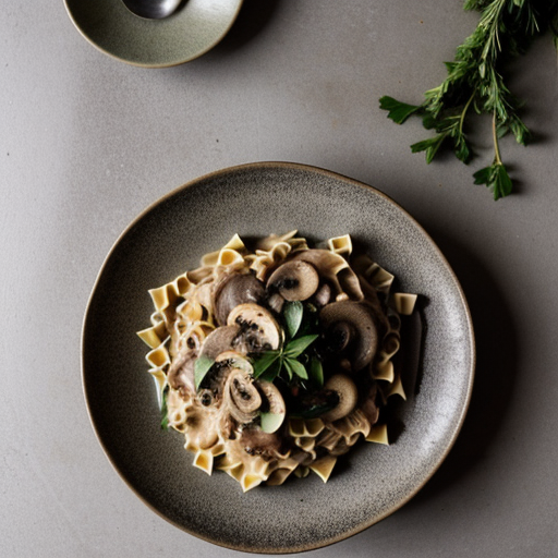 Tuna & Mushroom Cream Over Pasta recipe image