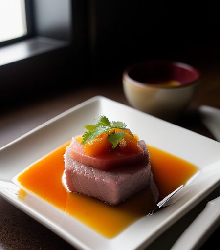 Tuna Sashimi With Orange Glaze recipe image