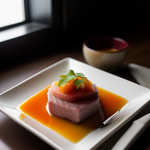 Tuna Sashimi With Orange Glaze recipe image