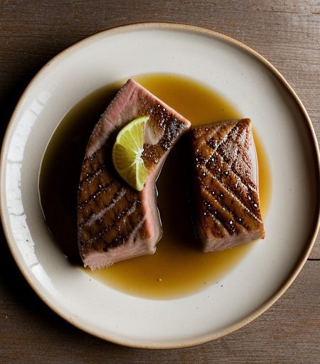 Tuna Steaks Glazed With Ginger~ Lime~ & Soy recipe image