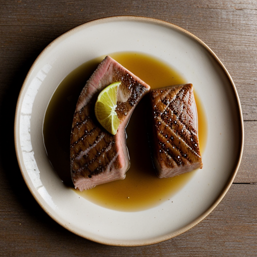 Tuna Steaks Glazed With Ginger~ Lime~ & Soy recipe image