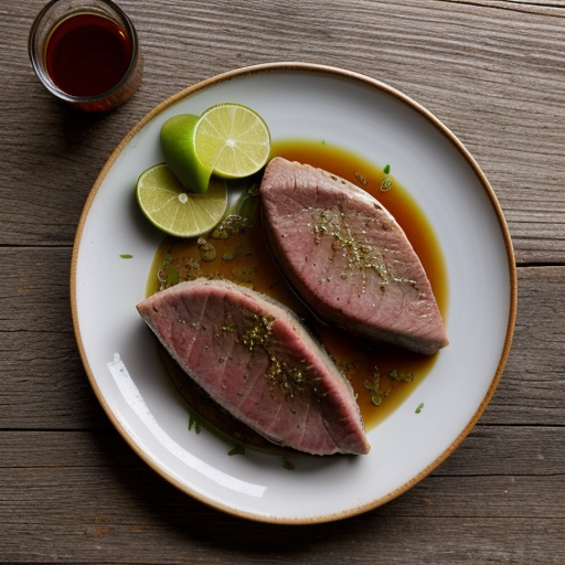 Tuna Steaks Glazed With Ginger, Lime, and Soy recipe image