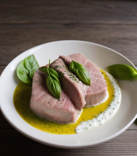 Tuna Steaks With Basil Sauce recipe image