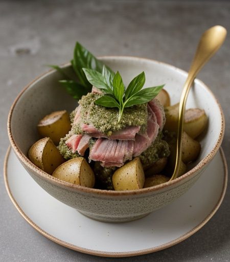 Tuna and Potatoes a La Pesto recipe image