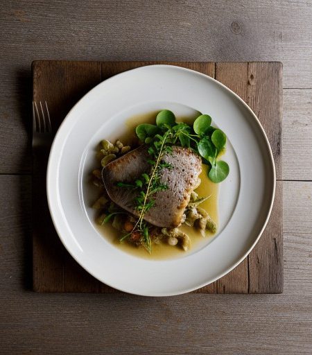 Turbot With Watercress and Pickled Walnuts recipe image