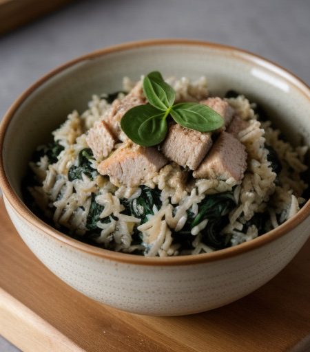 Turkey Breast-Spinach Rice Dressing recipe image