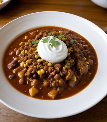 Turkey Chili With Corn Toast Points recipe image