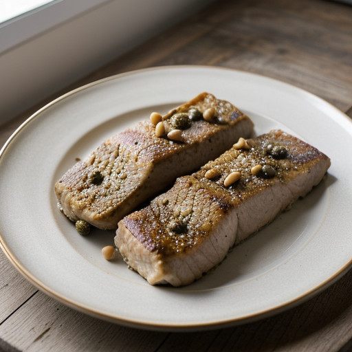Turkey Fillets With Pine Nuts Capers & Raisin recipe image