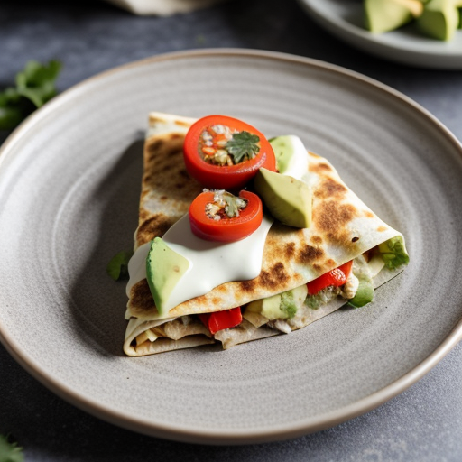 Turkey Quesadillas With Avocado Cream recipe image
