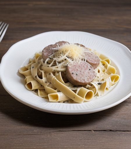 Turkey Sausage-Fettucine Alfredo recipe image