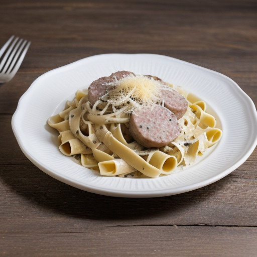 Turkey Sausage-Fettucine Alfredo recipe image