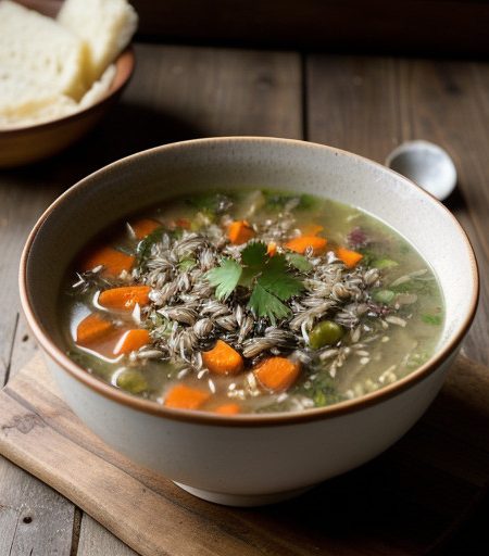 Turkey Soup With Wild Rice & Dried Corn recipe image