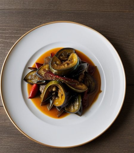 Turkish Eggplant & Peppers(patlicanli Markarn recipe image