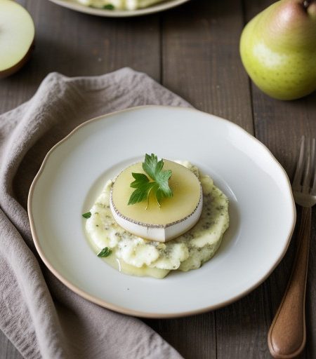 Turnip Puree With Cheese & Pears recipe image