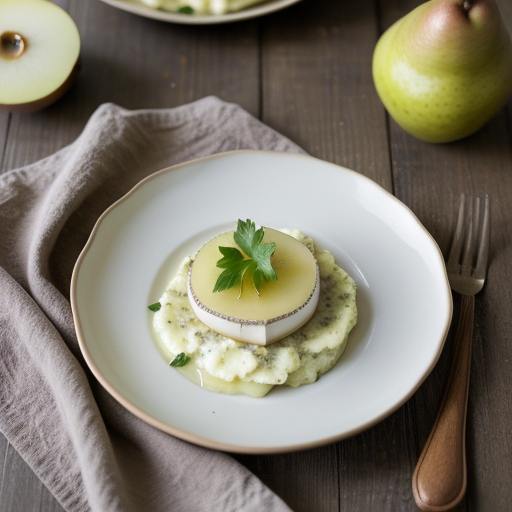 Turnip Puree With Cheese & Pears recipe image