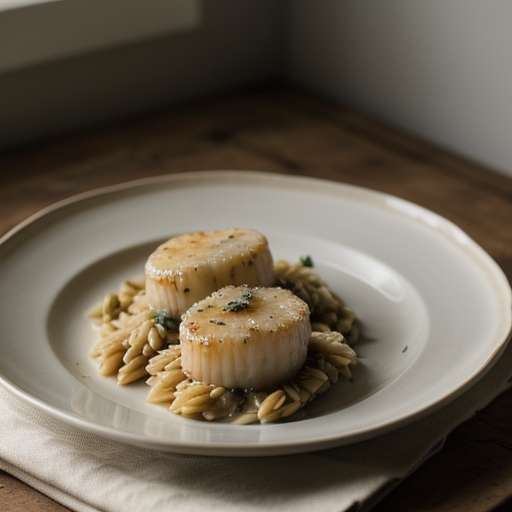 Tuscan Scallops With Orzo recipe image