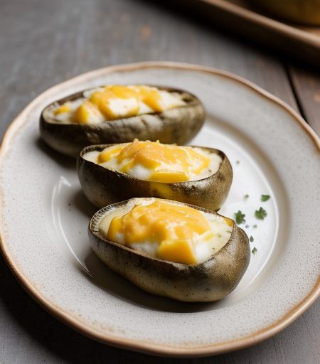 Twice-Baked Potatoes With Cheese and Chilies recipe image